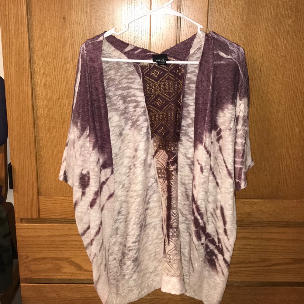 Cream and Purple Cardigan